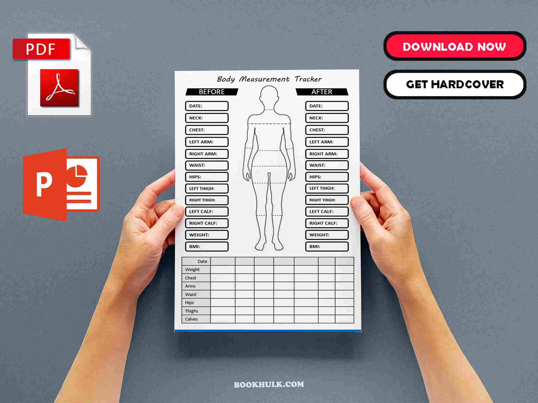 Body Measurement Chart Printable Template 